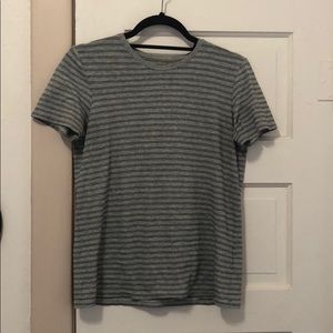 Everlane Cotton Gray Stripe Short Sleeve Tee M
